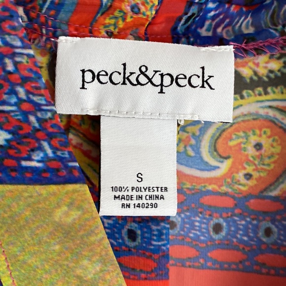 Boho Peck multicolor sheer 3/4 sleeve top - Picture 3 of 7